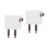 VBESTLIFE Adattatore per Cuffie per Aeroplano Dual 3,5 Mm, Convertitore per le Cuffie da Volo a 2 Pacchetti, Jack Audio da Maschio a Compagnia Aerea per il Volo (2 pezzi)