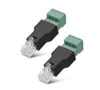 VBESTLIFE Adattatore Terminale a Vite RJ11 Maschio a 4 Pin da 2 Pezzi, Connettore 6P4C con Trasferimento Segnale Stabile e Schermatura EMI, per Connessione Modem e Linea Telefonica