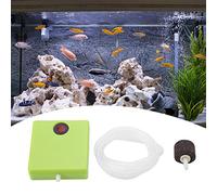 VBESTLIFE Aeratore per Pompa Ad Aria per Acquario Ad Alta Pressione Alimentato a Batteria con Pietra Porosa per Schiumatoi di Proteine, Acquario da 80-100 Litri ABS Verde 7x6,4x2 Cm