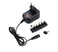 VBESTLIFE Alimentatore Universale Alimentatore a Tensione Regolabile con 6 Spine DC 3-12V Adattatore di Alimentazione 12 W Uscita 1.2A 100-240 V(Nero)