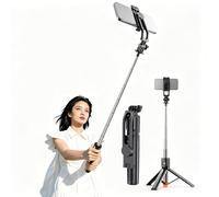 VBESTLIFE Asta Selfie Treppiede per Telefono, Supporto in Metallo ABS Portatile Allungabile da 3,3 Piedi con Telecomando Wireless, per Smartphone da 2,36 a,54 Pollici di Larghezza da