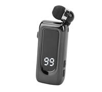 VBESTLIFE Auricolare Wireless Retrattile, Auricolare Bluetooth 5.4 con Clip e Microfono con Cancellazione del Rumore, 18 Ore di Conversazione, per Camionista Sportivo (BLACK)