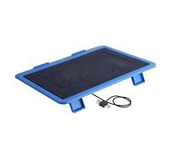 VBESTLIFE Base di Raffreddamento per Laptop con Ventola Silenziosa da 130 Mm e LED Blu, Supporto Ergonomico per Laptop da 14 Pollici, Porta Hub USB, Tappi Antiscivolo, Soluzione da Scrivania (BLUE)