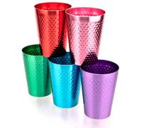 VBESTLIFE Bicchieri in Alluminio, Bicchieri Riutilizzabili Martellati a Mano da 8,3 Once per Cocktail di Birra e Bevande Fredde, Picnic in Campeggio All'aperto (5PCS)