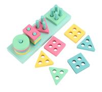 VBESTLIFE Blocchi di Smistamento di Colori a Forma di Legno Giocattolo Impilabile Forme di Vari Colori Migliorano Le abilità Visive Spaziali per Bambini Giocattolo Impilabile di Blocchi di Legno per