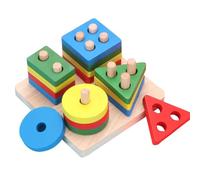 VBESTLIFE Blocchi di Smistamento di Colori a Forma di Legno Giocattolo Impilabile Forme di Vari Colori Migliorano Le abilità Visive Spaziali per Bambini Giocattolo Impilabile di Blocchi di Legno per