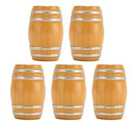 VBESTLIFE Botte di Birra in Legno in Miniatura per Casa delle Bambole, 5 Pezzi Simulazione Vintage 1:12 Modello di Vino per Casa delle