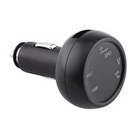 VBESTLIFE Caricabatterie per Accendisigari, Voltmetro Termometro con Doppio Display Digitale, Ricarica Rapida USB 5 V 2.1 A, Monitoraggio della Tensione della Batteria in Tempo Reale e Indicatore