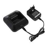 VBESTLIFE Caricabatterie per Walkie Talkie Adattatore Base Caricabatterie da Tavolo Desktop Radio a Due Vie per UV-5R 5RA 5RB 5RC 5RD 5RE (Black)
