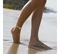 VBESTLIFE Cavigliera con Iniziali a Cuore da 26 Lettere per Donna, Design Unico, Cavigliera con Lettere a Strati Delicata Fatta a Mano, per Madre, Figlia, Moglie, Perfetta per la Spiaggia e Varie (E)