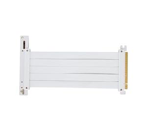 VBESTLIFE Cavo di Prolunga PCIe 4.0 X16, Cavo Riser Flessibile Ad Alta velocità Schermato EMI con Connettore PCIe Femmina a 90° (White)