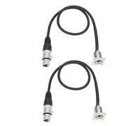 VBESTLIFE Cavo Passante XLR da 2 Pezzi, Cavo Audio Bilanciato Tipo D a 3 Pin con Conduttore in Rame OFC 24AWG per Microfoni Mixer Amplificatori Attrezzature da Palco (SILVER)