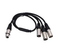 VBESTLIFE Cavo Sdoppiatore a Y da 3 Pin XLR Femmina a 3 Maschi, Cavo Sdoppiatore XLR a Vie da 2 Piedi, Audio da 1 Femmina a Maschi per Mixer, Microfono