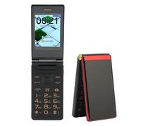 VBESTLIFE Cellulare Flip per Anziani, Telefono Cellulare 2G Sbloccato con Doppio Schermo da 3" e 1,8", Doppia SIM, 5900mAh, Pulsanti Grandi e Caratteri Grandi (rosso)