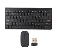 VBESTLIFE Combinazione Tastiera e Mouse Wireless, Ricevitore USB Wireless da 2,4 GHz, Set Tastiera e Mouse Ultra Sottile e Silenzioso per Ufficio, con Indicatore LED per PC Portatile (BLACK)
