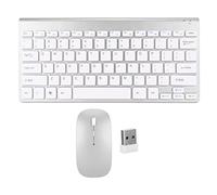 VBESTLIFE Combinazione Tastiera e Mouse Wireless, Ricevitore USB Wireless da 2,4 GHz, Set Tastiera e Mouse Ultra Sottile e Silenzioso per Ufficio, con Indicatore LED per PC Portatile