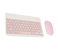 VBESTLIFE Combo Tastiera e Mouse Wireless Ultrasottili, Mouse USB Compatto Silenzioso Impermeabile 2.4G e Set Tastiera da 10 Pollici per PC Portatile (PINK)