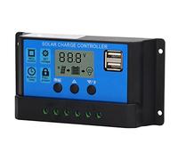 VBESTLIFE Controller Pannello Solare, Regolatore di Carica con Tracciamento Messa a Fuoco Automatica, Display LCD per 12V/24V, Doppia Uscita USB, Antiriflusso Tubo MOS, Protezione da (90A)