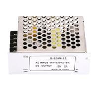 VBESTLIFE Convertitore di Tensione CA CC da 5 A 12 V Alimentatore con Interruttore Regolato Universale per LED, Buone Prestazioni Anti-interferenza, Alta affidabilità., Bassa Temperatura di Lavoro,