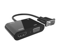 VBESTLIFE Convertitore VGA da VGA a HDMI con Ingresso Audio da 3,5 Mm, Supporto Doppio Schermo, Trasmissione Video Stabile, per Proiettori Portatili