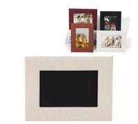 VBESTLIFE Cornici in Pelle, Elegante Cornice per Foto in Pelle PU Vintage per Display da Tavolo, Supporto per Immagini 4x6 per Foto da 6 Pollici, per Decorazioni per la Casa (Beige)