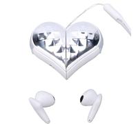 VBESTLIFE Cuffie Bluetooth Senza Fili a Forma di Cuore, Auricolari Wireless, con Custodia di Ricarica, per Smartphone e Tablet (WHITE)