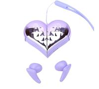 VBESTLIFE Cuffie Bluetooth Senza Fili a Forma di Cuore, Auricolari Wireless, con Custodia di Ricarica, per Smartphone e Tablet (PURPLE)