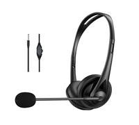 VBESTLIFE Cuffie Cablate per Call Center, Cuffie Cablate con Controllo in Linea con Jack da 3,5 Mm, Microfono con Cancellazione del Rumore, Controllo Volume per PC Portatile, Telefono