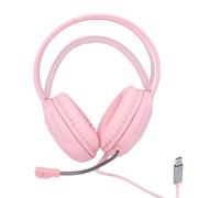 VBESTLIFE Cuffie da Gioco Cablate USB, Cuffie Auricolari con Audio Surround 7.1 con Microfono a Cancellazione di Rumore e Cuscinetti in Memory Foam per Giochi per PC (Rosea)