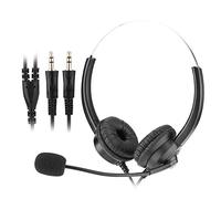 Vbestlife, Cuffie per call center con suono senza perdite, cuffie rotanti a 360°, cuffie per call center con microfono per computer/telefono, ecc., cancellazione del rumore (doppio 3,5 mm)