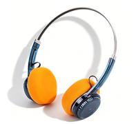 VBESTLIFE Cuffie retrò, Cuffie Bluetooth 6.0 Wireless On-ear con Microfono Suono Ad Alta Risoluzione Bassi Profondi, per Giochi di Chiamate Musicali (Blu trasparente)