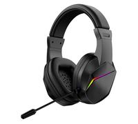 VBESTLIFE Cuffie USB A Cablate, Audio Surround 7.1 con Microfono con Cancellazione del Rumore, Illuminazione RGB, Cuscino in Memory Foam, per PC (BLACK)