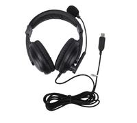 VBESTLIFE Cuffie USB Sopra L'orecchio, Microfono Regolabile a 120 Gradi, Morbido Cuscino Auricolare, Auricolari Cablati Hi-Fi con Pickup Unidirezionale Cardioide, per Esami di Classe