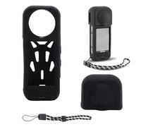 VBESTLIFE Custodia in Silicone per Insta X5, Protezione Morbida per Copriobiettivo Custodia Protettiva Completa con Cinturino da Polso per Insta X5, Antiurto (BLACK)