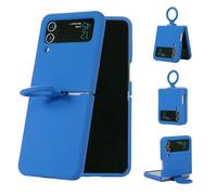 VBESTLIFE Custodia per Telefono Sottile per Z Flip 3 5G 2021, Custodia Protettiva Leggera in TPU con Supporto Ad Anello Integrato e Supporto per la Ricarica Wireless (BLUE)