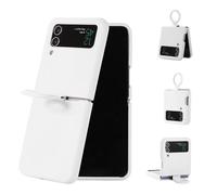 VBESTLIFE Custodia per Telefono Sottile per Z Flip 3 5G 2021, Custodia Protettiva Leggera in TPU con Supporto Ad Anello Integrato e Supporto per la Ricarica Wireless (WHITE)