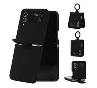 VBESTLIFE Custodia per Telefono Sottile per Z Flip 3 5G 2021, Custodia Protettiva Leggera in TPU con Supporto Ad Anello Integrato e Supporto per la Ricarica Wireless (BLACK)