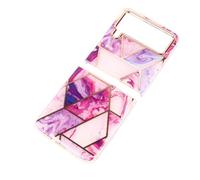 VBESTLIFE Custodia Protettiva Elegante e Leggera per Z Flip 3 Cover Protettiva Sottile per Uomo Custodia Pieghevole Antigraffio per Z Flip 3 Taglio Preciso Placcatura in Oro Rosa Viola