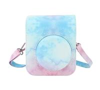 VBESTLIFE Custodia Protettiva per Fotocamera Instant Mini 12, Custodia per Fotocamera in Pelle PU di Alta qualità con Tracolla Rimovibile e Regolabile (Colore blu rosa)