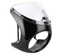 VBESTLIFE Deflettore per Cupolino, Parabrezza Moto da 7" Universale per Faro da 7", ABS Nero Lucido, Protezione Antivento, Riduce la velocità del, Installazione Facile (#1)
