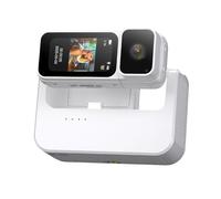 VBESTLIFE Fotocamera con Azione del Pollice da 2,7K con Registrazione Audio Indossabile, Display HD da 1,47 Pollici, Obiettivo Rotante a 180°, con Custodia di Ricarica della Fotocamera per (WHITE)