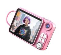 VBESTLIFE Fotocamera Digitale 4K, Fotocamera Vlog con Messa a Fuoco Automatica da 48 MP con Zoom 18X, Anti-vibrazione, Compatta Portatile Inquadra e Scatta per Adolescenti (PINK)