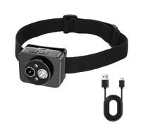 VBESTLIFE Fotocamera Montata Sulla Testa con Lampada Frontale a LED, Action Cam Indossabile HD 1080P 2MP per attività Notturne All'aperto, Ciclismo, Pesca (Senza scheda di memoria)