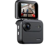 VBESTLIFE Fotocamera per Vlogging per Creatori, Mini Action Cam con Schermo Ribaltabile, Ampia Visuale 1080P HD 143°, Leggera e Portatile, POV, per Ciclismo, Sci, Escursionismo (BLACK)