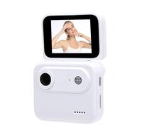 VBESTLIFE Fotocamera per Vlogging per Creatori, Mini Action Cam con Schermo Ribaltabile, Ampia Visuale 1080P HD 143°, Leggera e Portatile, POV, per Ciclismo, Sci, Escursionismo (WHITE)