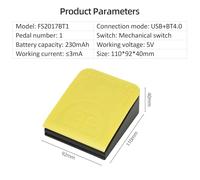 VBESTLIFE FS2017BT1 Interruttore a Pedale Singolo Interruttore Meccanico a Pedale per Giochi e Controllo della Macchina Materiale ABS Giallo+