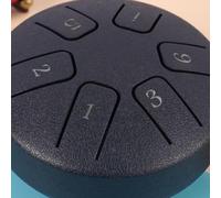 VBESTLIFE Giocattolo Puzzle con Tamburo per Lingua Mini Tamburo Etereo a 6 Note per Bambini, Materiale Metallico per Principianti (blu scuro)