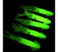 VBESTLIFE Gonne di Calamari da Pesca Esche Luminose, 5 Pezzi di Plastica Che Si Illuminano al Buio Esche Luminose di Calamari Esche da Pesca a Traina Attrezzatura per Trota Salmonata