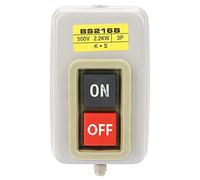 VBESTLIFE Interruttore A Pulsante, 3P Autobloccante On Off con Controllo Motore Diretto, 15 A per CA 110/220/380 V, Interruttore Industriale con Terminale A Vite per Pannello Macchina, Sezionatore