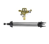 VBESTLIFE Irrigatore per Prato, Irrigatore per Prato in Zinco da 360 Gradi con Copertura a Cerchio Completo, con Inserto a Terra Regolabile per Irrigazione da Giardino, Portata di 24 Metri, Connettore